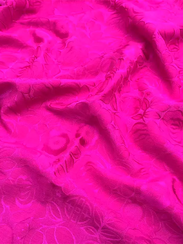 Cationic Double-Sided Color Experience Rose Red、Pink 、Blue And More Colors Satin Jacquard Fabric For Costume Or Women Shirts.