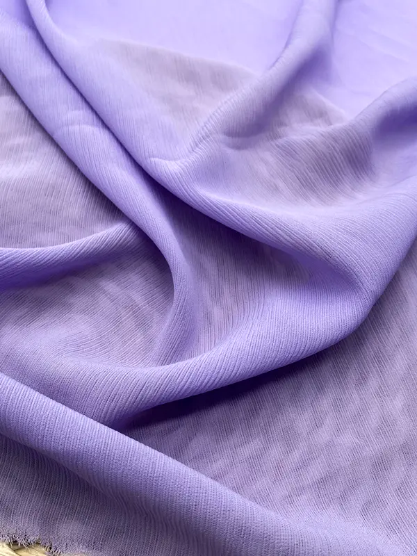 Purple Solid Color 100d 100-105gsm Crinkle Chiffon Fabric For Muslim Hijab 