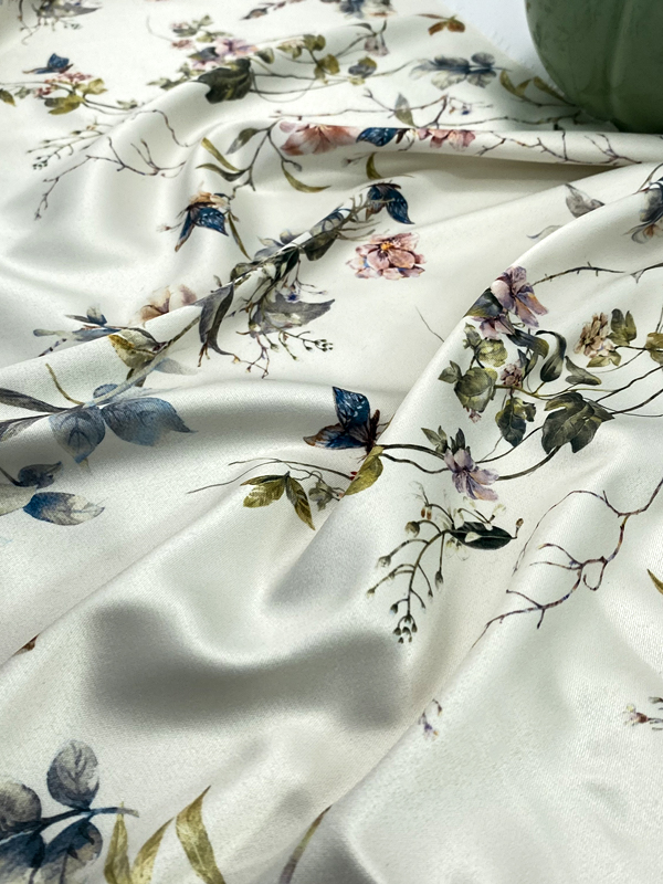 Xitong Textile 220gsm Custom Design Print Flower Spandex Soft Bridal Satin Fabric For Wedding Dress