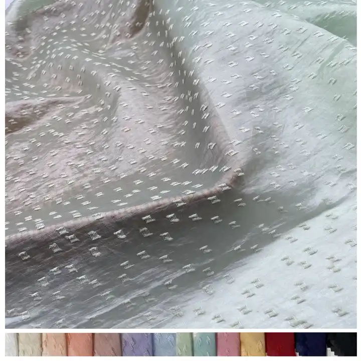 multi color stocklot lowest MOQ chiffon organza jacquard fabric for wedding dress