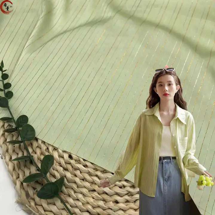 Simple Striped Satin Fabric European and American Elegant Yarn-dyed Suit Jacket Dress Wind Clothes Brand Design