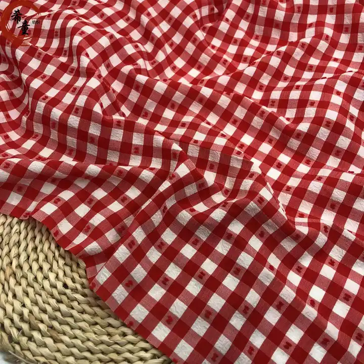 Wholesale Crepe Plaid Dot Jacquard Chiffon Fabric for Summer Dress or Shirt