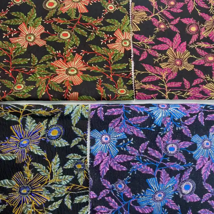 Fashion High Quality 3D Flowers Pattern Jacquard Brocade Design Tailor Brocade Fabric For Garments