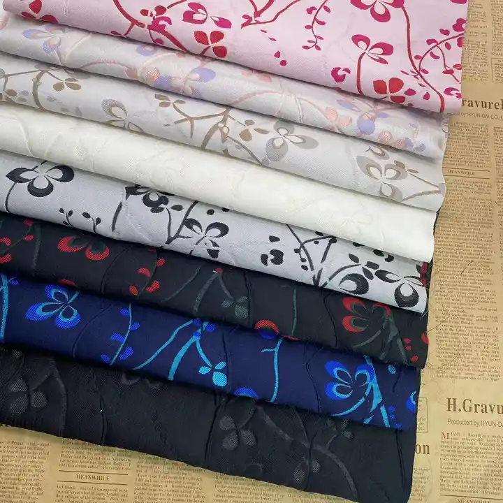 Jacquard Fabric 100%Polyester brocade jacquard fabric High Quality Flora For Clothing