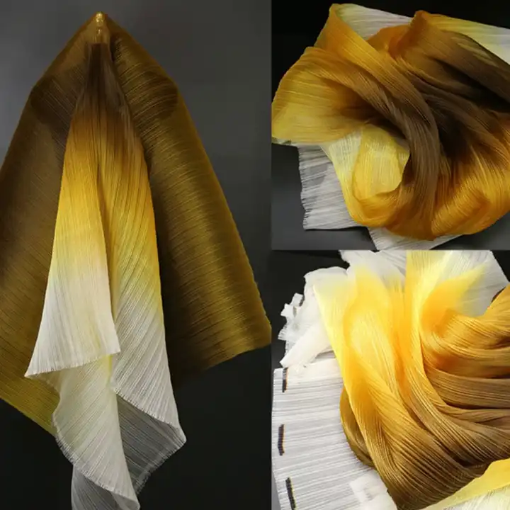 Luxury pleated Fabric printing Cloth Fabric DIY Sewing Chainmail Dress Home Decoration Curtain