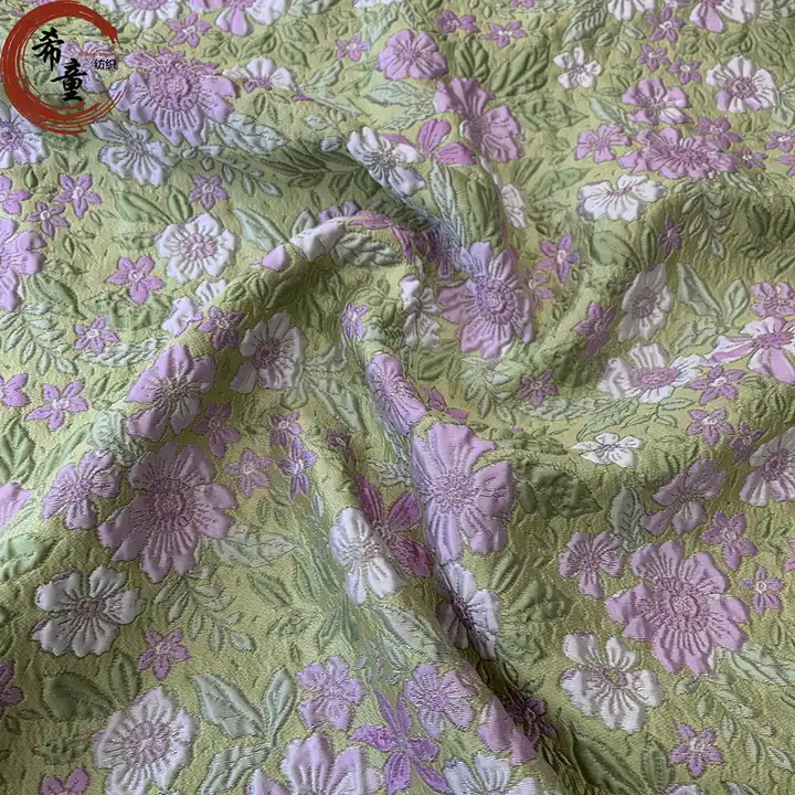 3D FLOWER TEXTILES SUPPLIER 100%polyester woven customize fashion yarn dyed brocade jacquard fabrics for dress