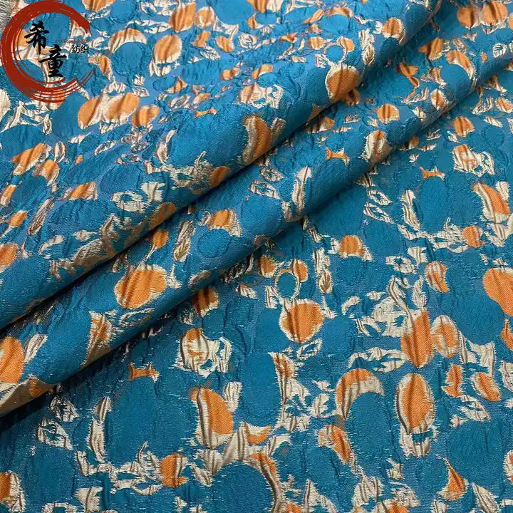 Hot sale High quality 100%polyester woven customize fashion yarn dyed brocade jacquard fabrics for dress