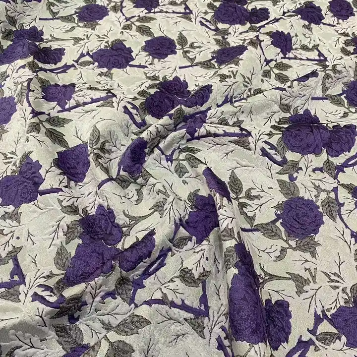 New design High quality 100%polyester woven customize fashion yarn dyed brocade jacquard fabrics for dress