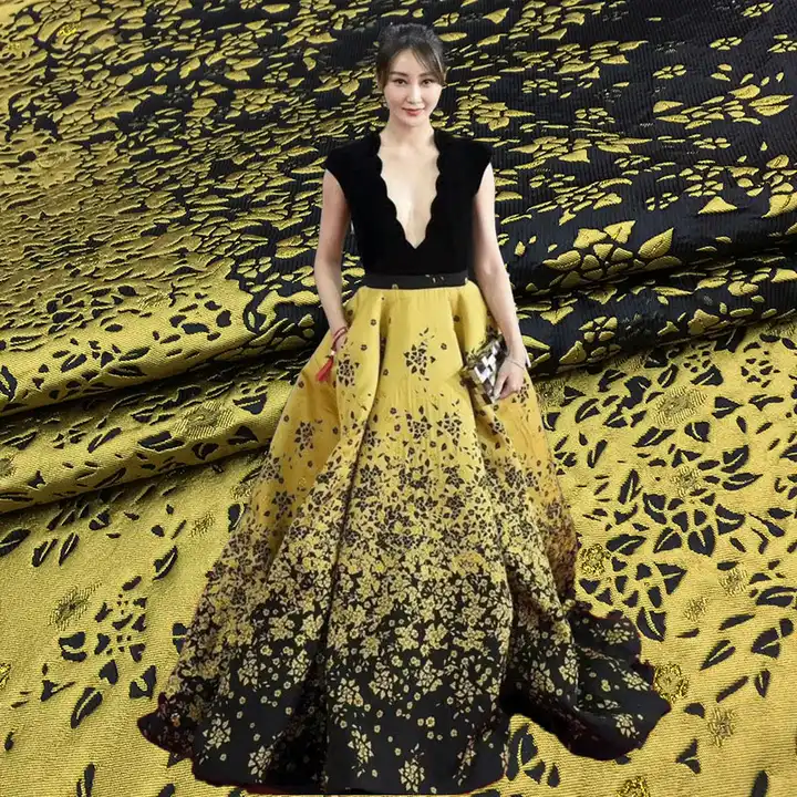 FACTORY DIRECT WOVEN 100%POLYESTER FLOWER floral JACQUARD BROCADE FABRICS FOR WEDDING DRESS