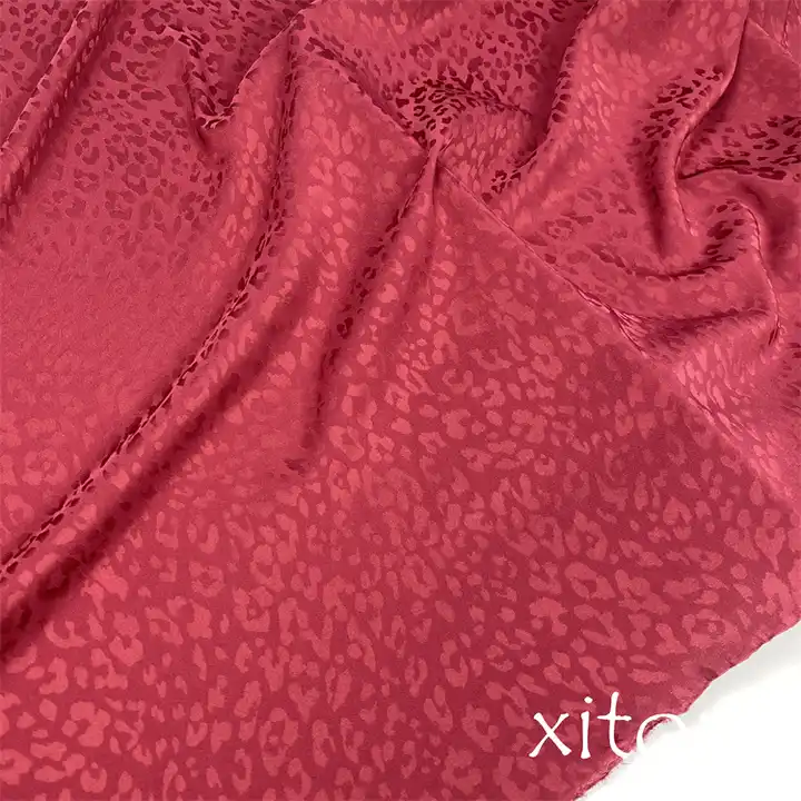 High quality designer polyester jacquard silk satin fabric wholesale for Women's dress