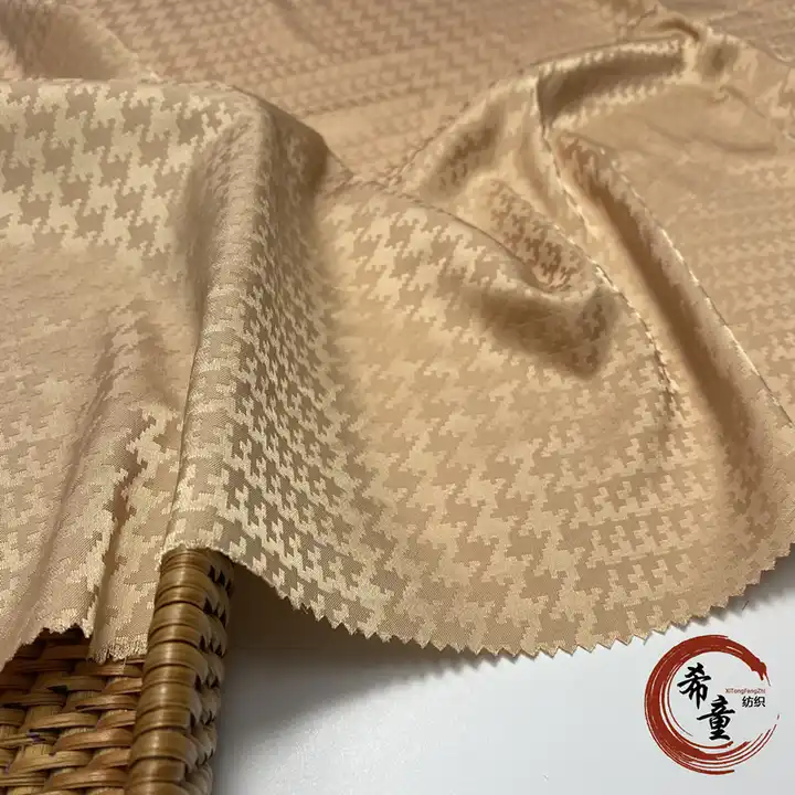 New design plover grid pattern wholesale satin fabric Dress material jacquard satin fabrics for clothing garment