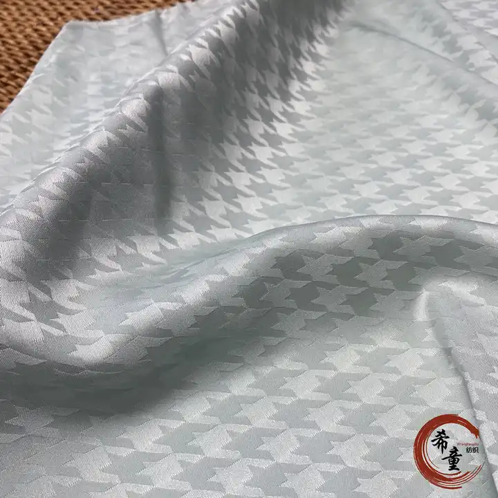 Satin fabric jacquard satin fabrics Dress material New design plover grid pattern wholesale for clothing garment