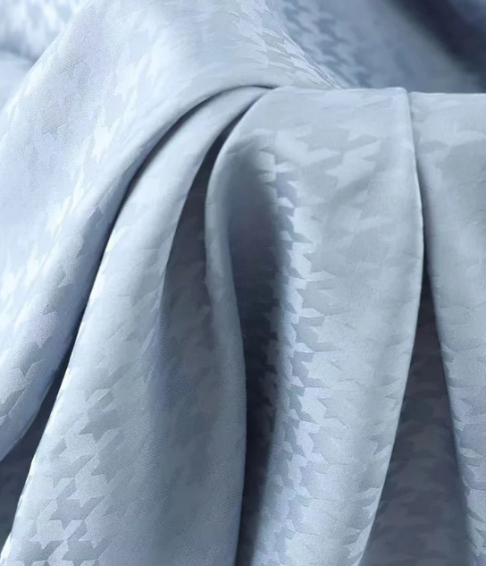 Satin fabric jacquard satin fabrics Dress material New design plover grid pattern wholesale for clothing garment