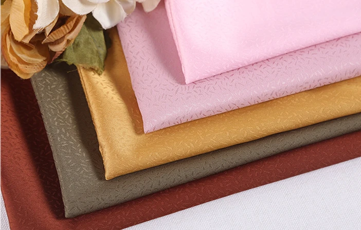 high quality 100 polyester fabric small moq stock lot microfiber fabric jacquard satin fabric for dress