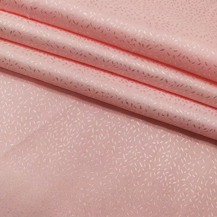high quality 100 polyester fabric small moq stock lot microfiber fabric jacquard satin fabric for dress