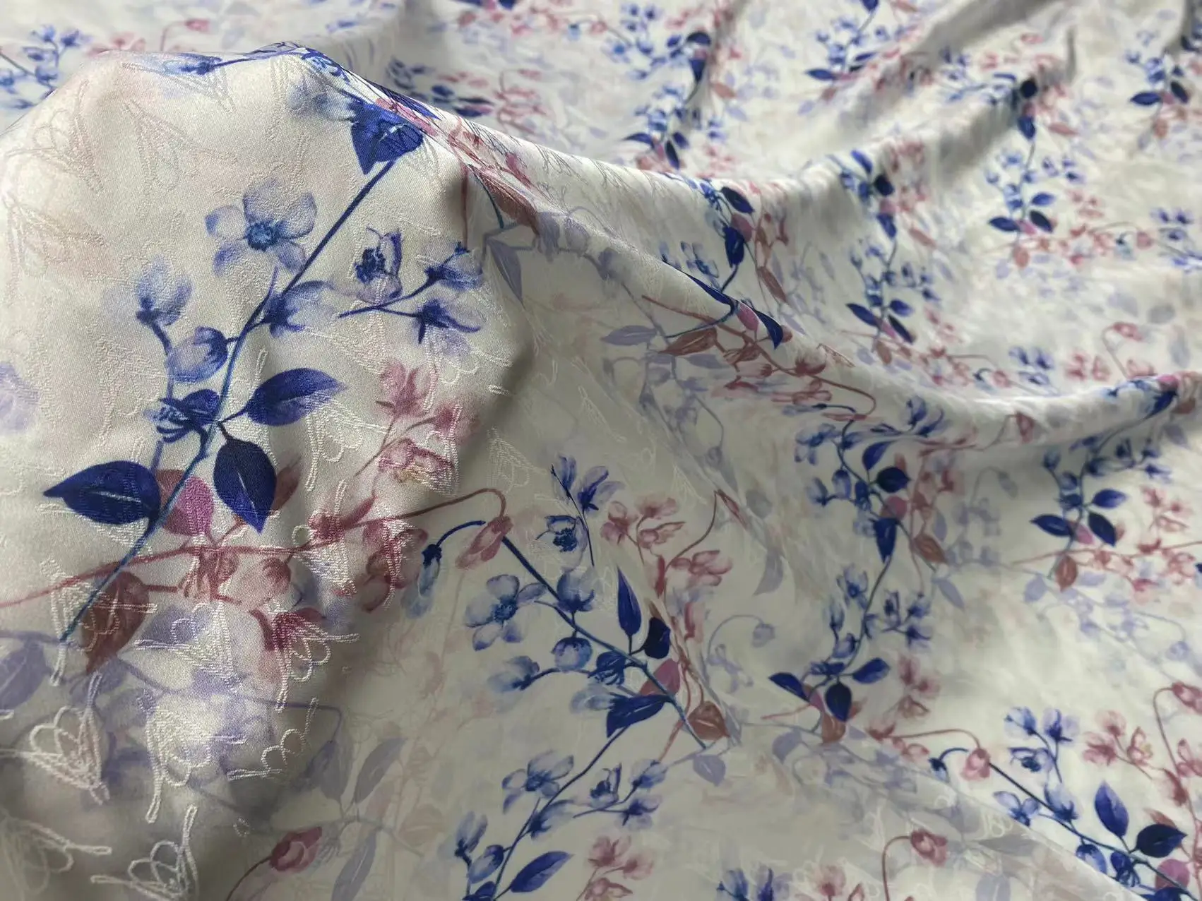 100% polyester fabric wholesale super soft new design large flower digital printing satin polyester fabric chiffon dress