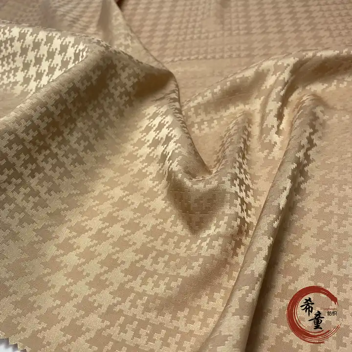 New design plover grid pattern wholesale satin fabric Dress material jacquard satin fabrics for clothing garment