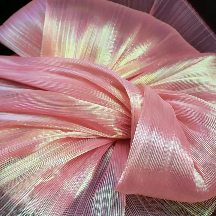 designer Fluorescent Fabric Colorful Shiny Gauze Fabric Stage Wedding Decor Voile Transparent Holographic Fabric