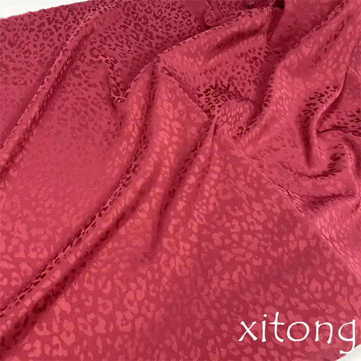 High quality designer polyester jacquard silk satin fabric wholesale for Women's dress