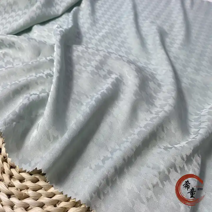 Satin fabric jacquard satin fabrics Dress material New design plover grid pattern wholesale for clothing garment