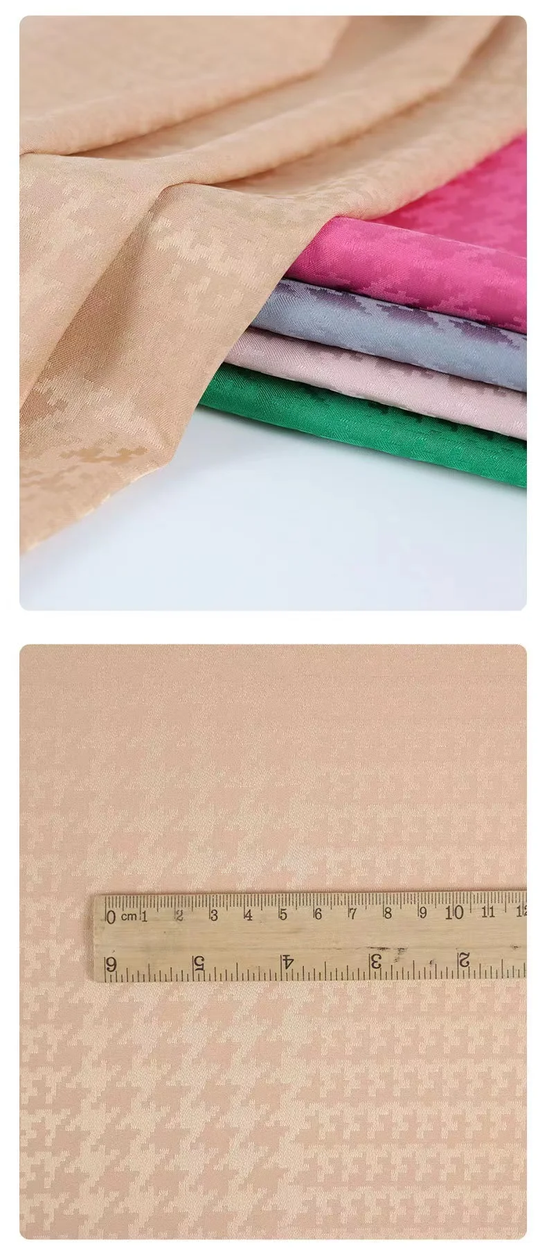 New design plover grid pattern wholesale satin fabric Dress material jacquard satin fabrics for clothing garment