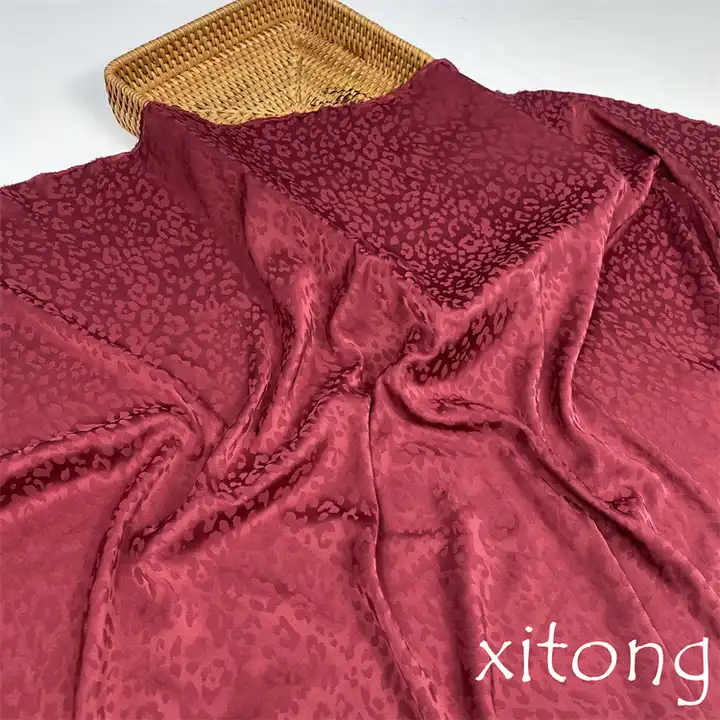 High quality designer polyester jacquard silk satin fabric wholesale for Women's dress